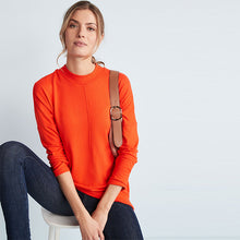 Load image into Gallery viewer, Orange Cosy Lightweight Longline Jumper