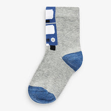 Load image into Gallery viewer, 7 Pack Blue Stripes Transport Cotton Rich Socks (Younger Boys)