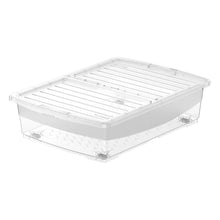 Load image into Gallery viewer, COSMOPLAST 25L Clear Plastic Underbed Storage Box with Wheels & Lockable Lid