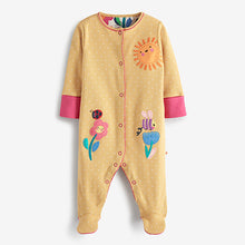 Load image into Gallery viewer, Multi Bright Pink Rainbow Baby Sleepsuits 3 Pack (0mth-18mths)