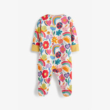 Load image into Gallery viewer, Multi Bright Pink Rainbow Baby Sleepsuits 3 Pack (0mth-18mths)