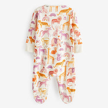 Load image into Gallery viewer, Pink / White Unicorn Baby Sleepsuits 3 Pack (0mth-18mths)