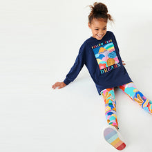 Load image into Gallery viewer, Blue Rainbow Dreams Rainbow Dreams Cuffed Long Sleeve Top & Legging Set (3-12yrs)