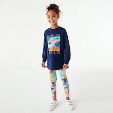 Load image into Gallery viewer, Blue Rainbow Dreams Rainbow Dreams Cuffed Long Sleeve Top & Legging Set (3-12yrs)