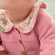 Load image into Gallery viewer, Pink Baby Woven Prom Dress and Cardigan (0mths-18mths)