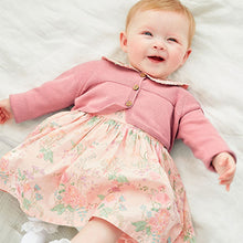 Load image into Gallery viewer, Pink Baby Woven Prom Dress and Cardigan (0mths-18mths)