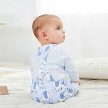 Load image into Gallery viewer, Blue 2 Piece Elephant Dungarees And Bodysuit Set (0mths-18mths)