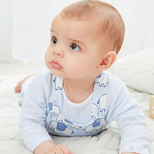 Load image into Gallery viewer, Blue 2 Piece Elephant Dungarees And Bodysuit Set (0mths-18mths)