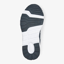 Load image into Gallery viewer, Navy Blue Mesh Elastic Lace Trainers (Older Boys)