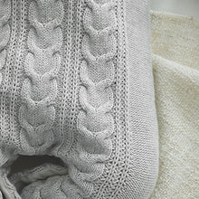Load image into Gallery viewer, Grey Cable Knitted Baby Romper (0mths-18mths)