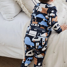 Load image into Gallery viewer, Blue/ Tan Brown 3 Pack Snuggle Pyjamas (12mths-6yrs)
