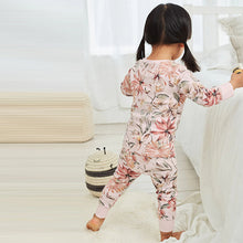 Load image into Gallery viewer, Pink /Cream Floral Purple Floral Bear 2 Pack Pyjamas (12mths-8yrs)