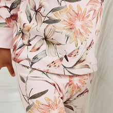 Load image into Gallery viewer, Pink /Cream Floral Purple Floral Bear 2 Pack Pyjamas (12mths-8yrs)