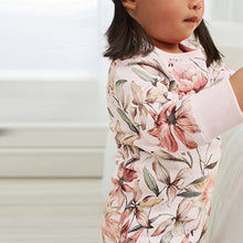 Load image into Gallery viewer, Pink /Cream Floral Purple Floral Bear 2 Pack Pyjamas (12mths-8yrs)