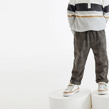 Load image into Gallery viewer, Brown Pull-On Check Trousers (3mths-5yrs)