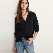 Load image into Gallery viewer, Black Button Cardigan