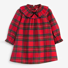 Load image into Gallery viewer, Red Ruffle Collar Check Dress (3mths-6yrs)