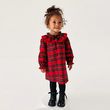 Load image into Gallery viewer, Red Ruffle Collar Check Dress (3mths-6yrs)