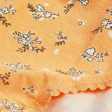 Load image into Gallery viewer, Ochre Yellow / Cream Floral 7 Pack Briefs (1.5-12yrs)