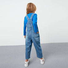Load image into Gallery viewer, Mid Blue Denim Mom Dungarees (3-12yrs)