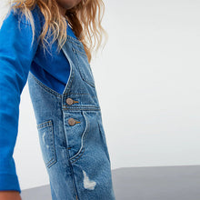 Load image into Gallery viewer, Mid Blue Denim Mom Dungarees (3-12yrs)