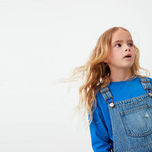 Load image into Gallery viewer, Mid Blue Denim Mom Dungarees (3-12yrs)