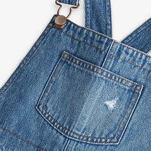 Load image into Gallery viewer, Mid Blue Denim Mom Dungarees (3-12yrs)