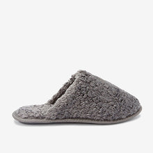 Load image into Gallery viewer, Grey Faux Fur Cosy Mule Slippers