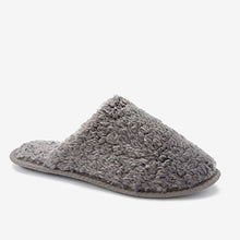 Load image into Gallery viewer, Grey Faux Fur Cosy Mule Slippers