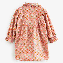 Load image into Gallery viewer, Pink Geo Cord Frill Collar Shirt Dress (3mths-6yrs)