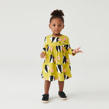 Load image into Gallery viewer, Green Panda Character Long Sleeve Jersey Dress (3mths-6yrs)
