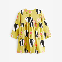 Load image into Gallery viewer, Green Panda Character Long Sleeve Jersey Dress (3mths-6yrs)
