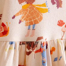 Load image into Gallery viewer, Cream Girl Character Short Sleeve Jersey Dress (3mths-6yrs)