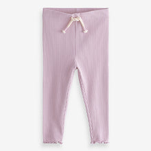 Load image into Gallery viewer, Pink Rib Jersey Leggings (3mths-6yrs)