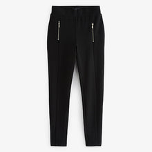 Load image into Gallery viewer, Black Ponte Zip Detail Leggings