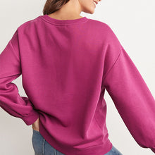 Load image into Gallery viewer, Berry Red Foil Sparkle Heart Graphic Sweatshirt
