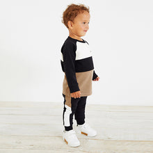 Load image into Gallery viewer, Colourblock Long Sleeve Cosy Colourblock T-Shirt And Joggers Set (3mths-6yrs)
