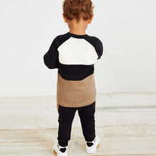 Load image into Gallery viewer, Colourblock Long Sleeve Cosy Colourblock T-Shirt And Joggers Set (3mths-6yrs)