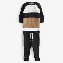 Load image into Gallery viewer, Colourblock Long Sleeve Cosy Colourblock T-Shirt And Joggers Set (3mths-6yrs)