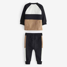 Load image into Gallery viewer, Colourblock Long Sleeve Cosy Colourblock T-Shirt And Joggers Set (3mths-6yrs)