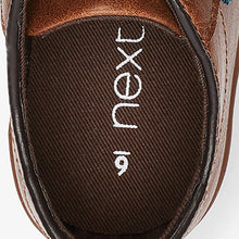 Load image into Gallery viewer, Tan/Brown Brogue Strap Touch Fastening Shoes (Younger Boys)
