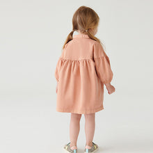 Load image into Gallery viewer, Soft Orange Cotton Shirt Dress (3mths-6yrs)