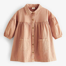 Load image into Gallery viewer, Soft Orange Cotton Shirt Dress (3mths-6yrs)