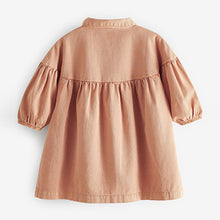 Load image into Gallery viewer, Soft Orange Cotton Shirt Dress (3mths-6yrs)