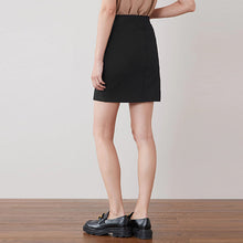 Load image into Gallery viewer, Black Ponte Zip Detail Mini Skirt