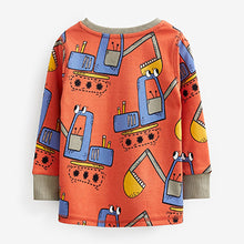 Load image into Gallery viewer, Orange/Khaki Green/Purple Digger 3 Pack Snuggle Pyjamas (12mths-6yrs)