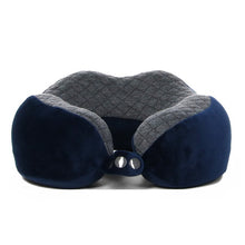 Load image into Gallery viewer, SHAPE MEMORY TRAVEL PILLOW - NAVY BLUE