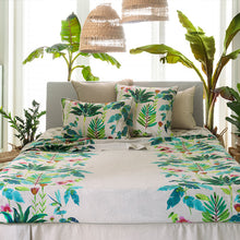 Load image into Gallery viewer, Housse de couette coton et lin imprimée végétale Java exotique - Allsport