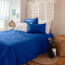 Load image into Gallery viewer, Housse de couette percale de coton Neo outremer - Allsport