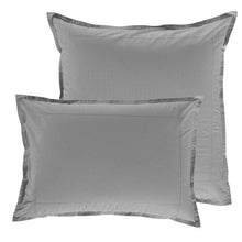 Load image into Gallery viewer, Taie d'oreiller carrée en percale de coton Neo gris (65x65)